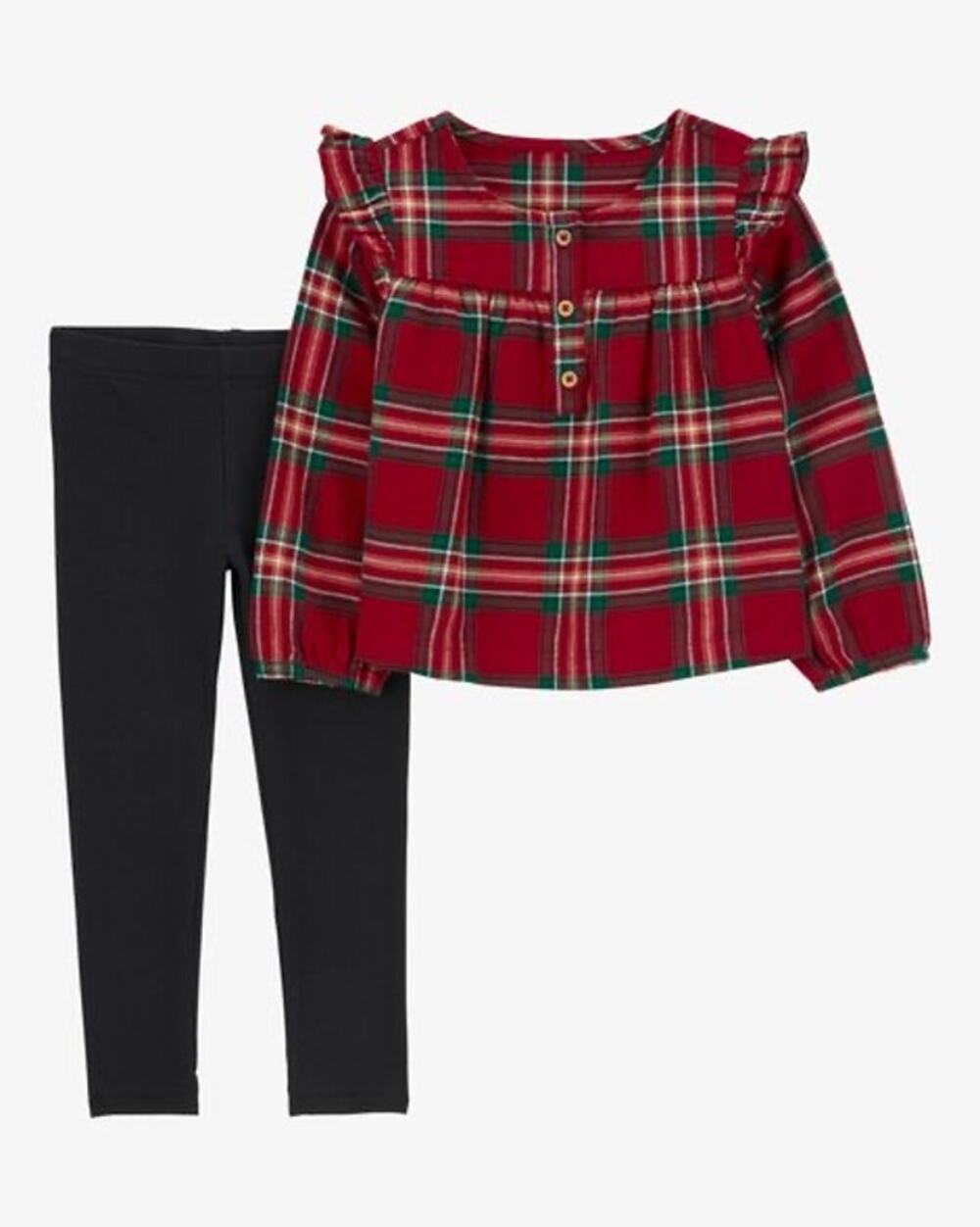 NEW! Carter's Baby 2PC Christmas Holiday Flannel Top Stretch Legging Set Size 3T